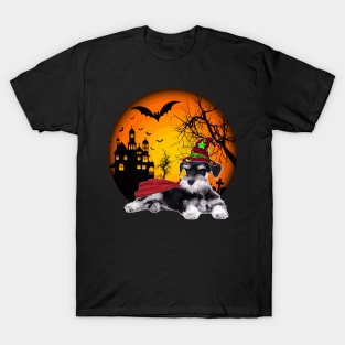 Happy Halloween Miniature Schnauzer Dogs Halloween Gift T-Shirt